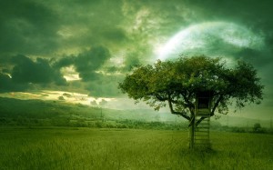 Arbol respuestas al corazón en verde